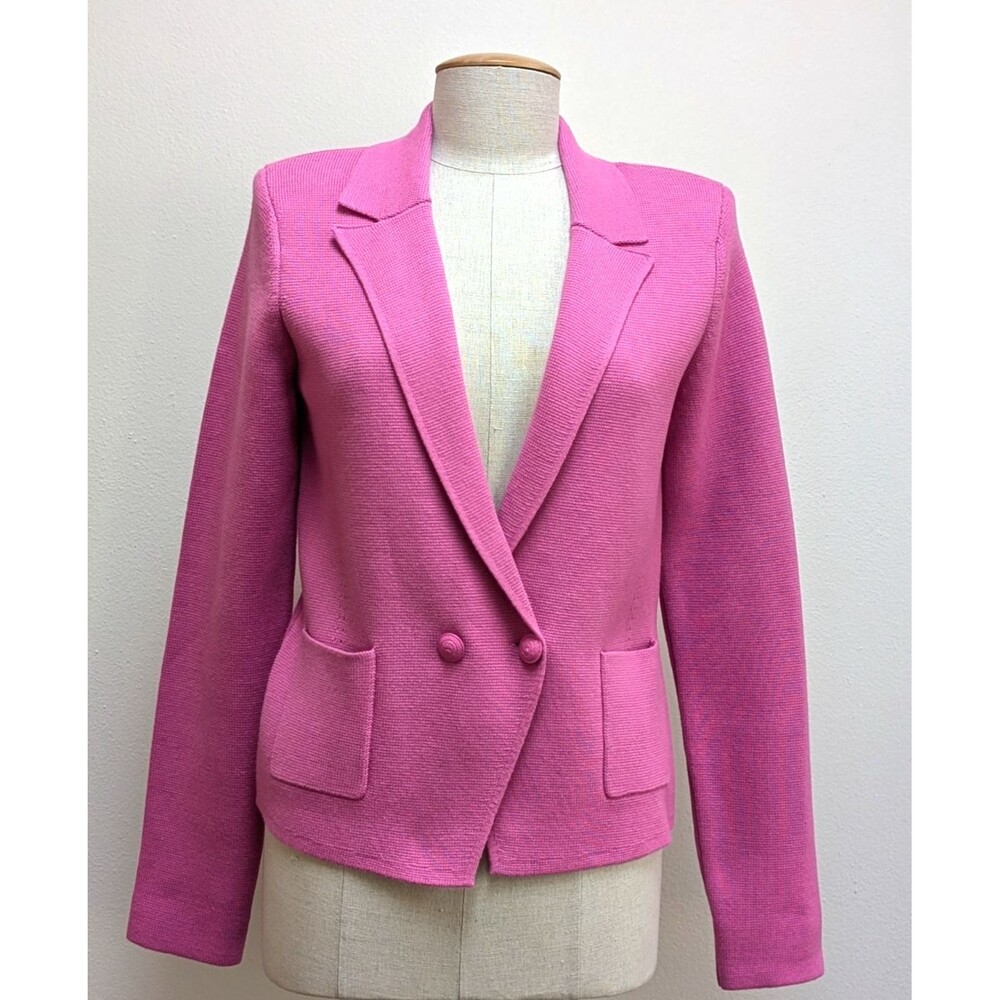 L’AGENCE Sofia Knit Blazer Women’s Large Pink Double Breasted Jacket